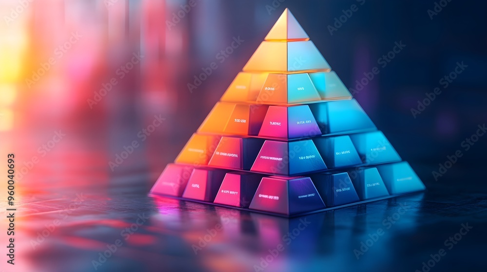 Poster abstract pyramid structure with gradient colors