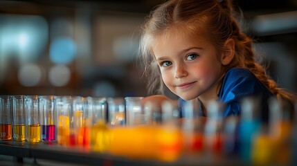 Cropped shot of a Girl scientist fun science experiments for kids, science lab.