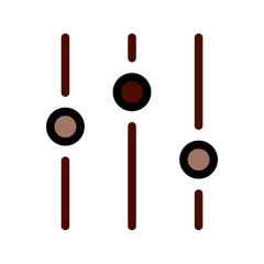 Equalizer, Audio, Music and Sound Flat Line Icon Set