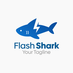 Flash Shark Logo Design Template. Good for Business, Agency, Community and Organization