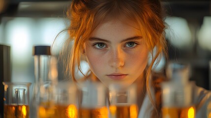 Cropped shot of a Girl scientist fun science experiments for kids, science lab.