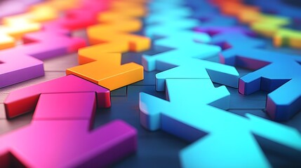 Colorful Arrows Abstract Background, Growth, Success