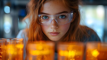 Cropped shot of a Girl scientist fun science experiments for kids, science lab.