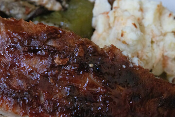 Honey Grilled Pork Ribs served with Grilled vegetable