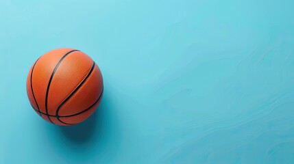 Orange Basketball on a Light Blue Background