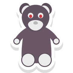 Teddy Bear sticker vector icon an isolated background 