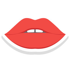Lips sticker vector icon an isolated background 