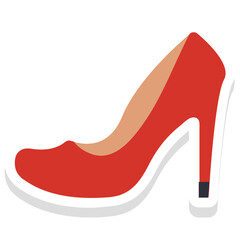 Heel Shoes sticker vector icon an isolated background 