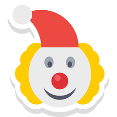 Joker Face sticker vector icon an isolated background 