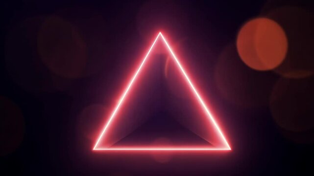 Glowing Red Triangle with Soft Bokeh and Lighting