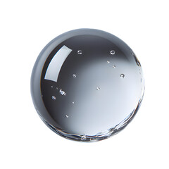 Realistic transparent water drop isolated on transparent background