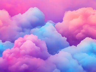 Vibrant pastel clouds in a dreamy sky create a serene and enchanting atmosphere perfect for backgrounds and digital art.