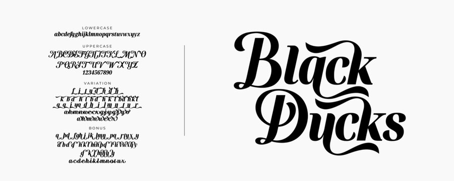 Elegant Bold Font Uppercase Lowercase And Number. Classic Lettering Minimal Fashion Designs. Typography modern serif fonts regular decorative vintage concept. vector illustration