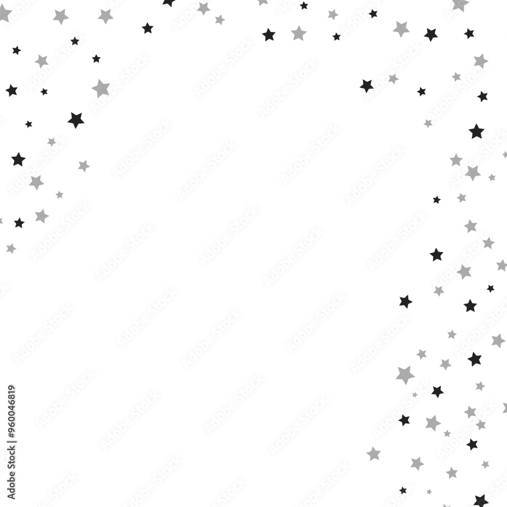 Poster magic shining sparkles scatter vector. silver star, falling stars on a white background. decorative 