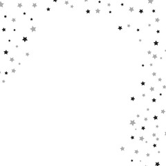 Magic shining sparkles scatter vector. silver star, falling stars on a white background. decorative element