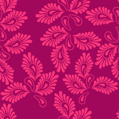 Seamless vector pattern print wallpaper background with paisley ornament ethnic art decor design 