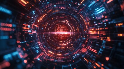 Fototapeta premium Futuristic Digital Tunnel