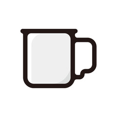 Camping mug outline icon for graphic design, apps and websites