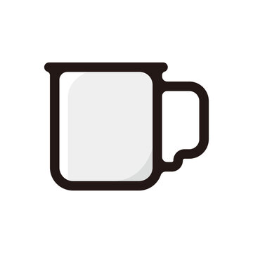 recommend clip art: Camping mug outline icon for graphic design, apps and websites