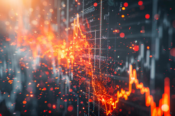 Abstract financial graph of global stock market crash