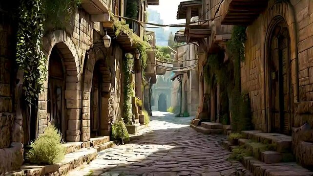 a street in a medieval town