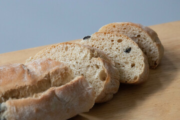 Healthy Food Concept, Black Olive Ciabatta Bread
