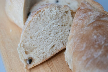 Healthy Food Concept, Black Olve Ciabatta Bread