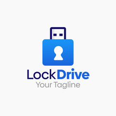 Lock Drive Logo Design Template. Good for Business, Agency, Community and Organization