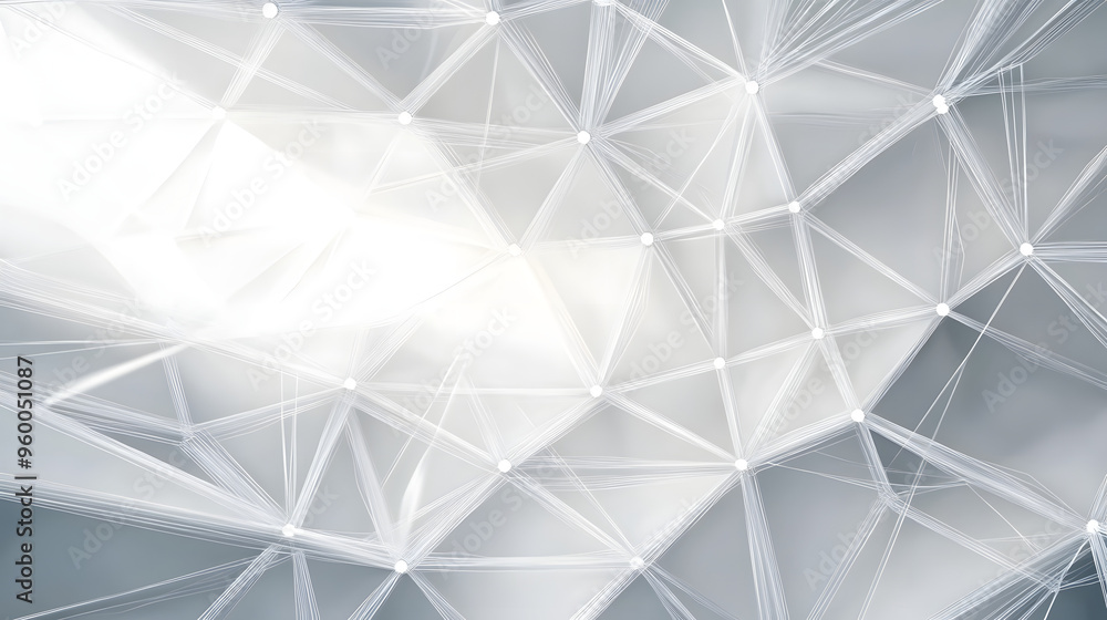 Poster abstract white geometric pattern on gray background modern digital technology global network metal b