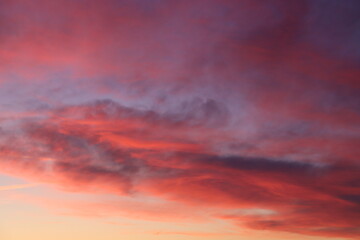 pink sunset sky with clouds