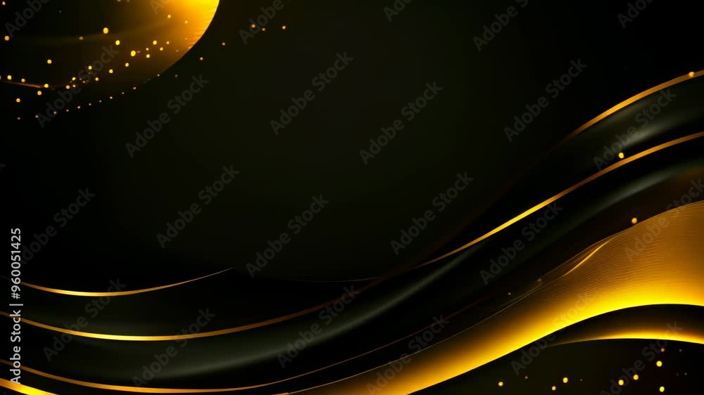 Poster abstract black and golden wavy background. vector illustration eps10, create a luxurious black line 