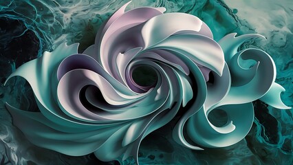 Obraz premium Beautiful abstract shapes from ink color in water background