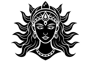 durga puja isolated icon. simple element illustration from india concept icons. durga puja editable logo sign symbol design on white background. can be use for web and mobile