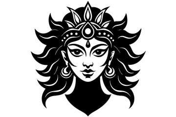 durga puja isolated icon. simple element illustration from india concept icons. durga puja editable logo sign symbol design on white background. can be use for web and mobile