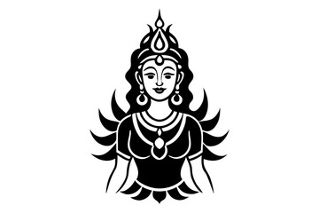 durga puja isolated icon. simple element illustration from india concept icons. durga puja editable logo sign symbol design on white background. can be use for web and mobile