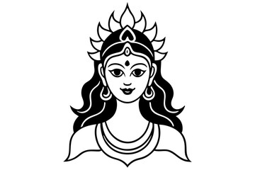durga puja isolated icon. simple element illustration from india concept icons. durga puja editable logo sign symbol design on white background. can be use for web and mobile