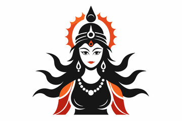 durga puja isolated icon. simple element illustration from india concept icons. durga puja editable logo sign symbol design on white background. can be use for web and mobile