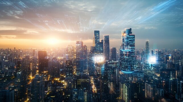 Futuristic cityscape AI governance