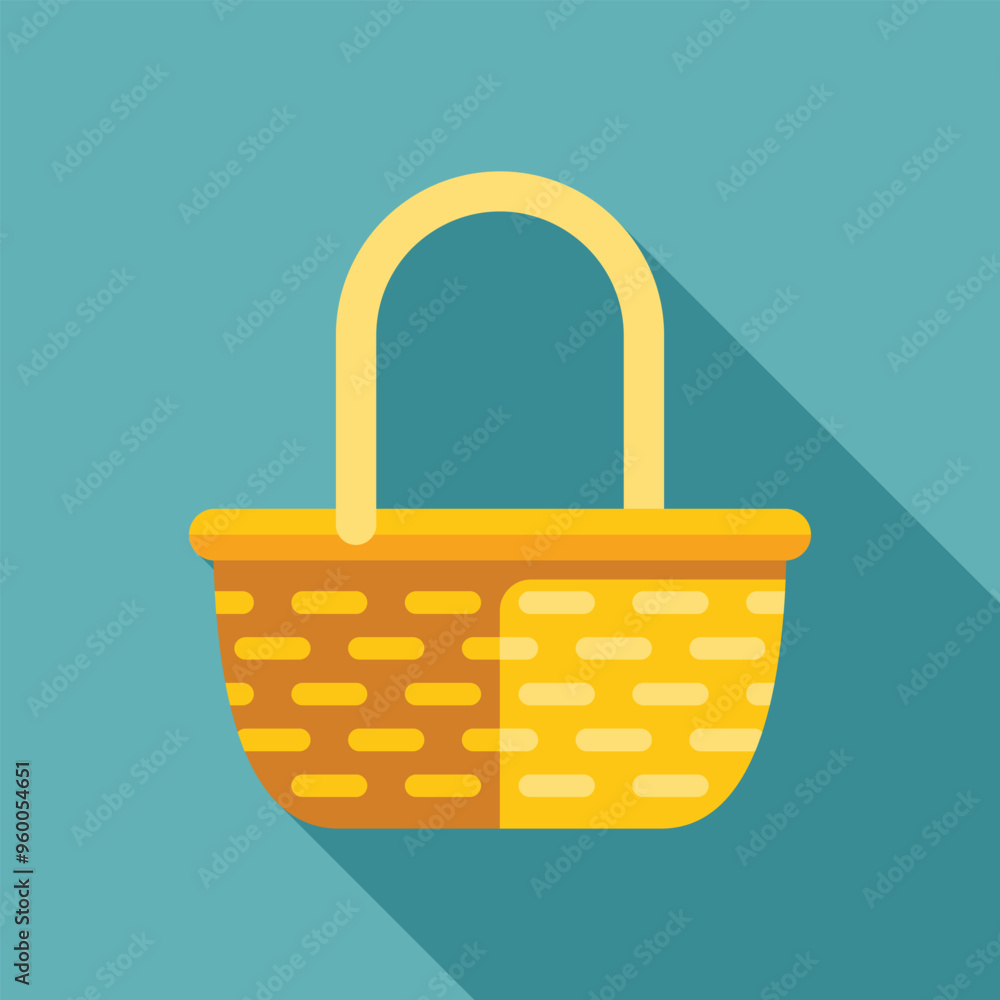 Poster this icon of an empty basket is representing the concept of picnic preparation