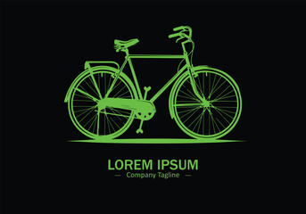 Icon of cycle vector design logo silhouette modern style on black background