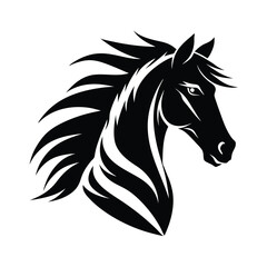 Trendy Silhouette of Horse Vector Logo Icon Design