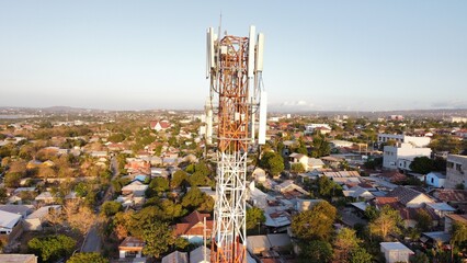 Wide view of a telecommunication tower