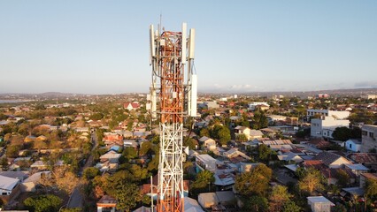 Drone view of a cellphone antenna 
