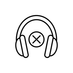 Music detox outline icons, minimalist vector illustration ,simple transparent graphic element .Isolated on white background