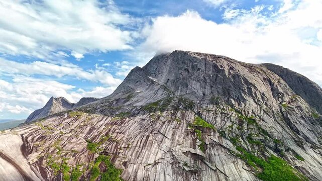 Kulhornet mountain close to Verdenssvaet rock formation in Efjord Northern Norway