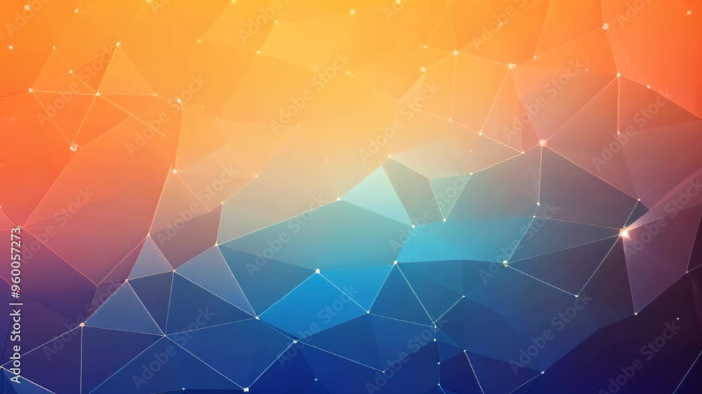 Poster abstract colorful polygonal background. low poly style. illustration, display a blue-orange gradient