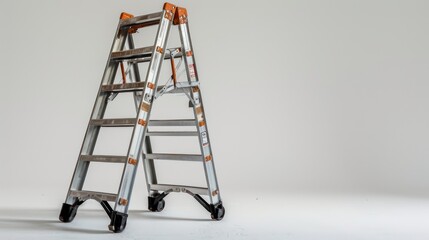 ladder and a lifting trolley next to each other on a white background