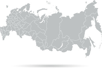 Obraz premium Russia Map Divided by Cities