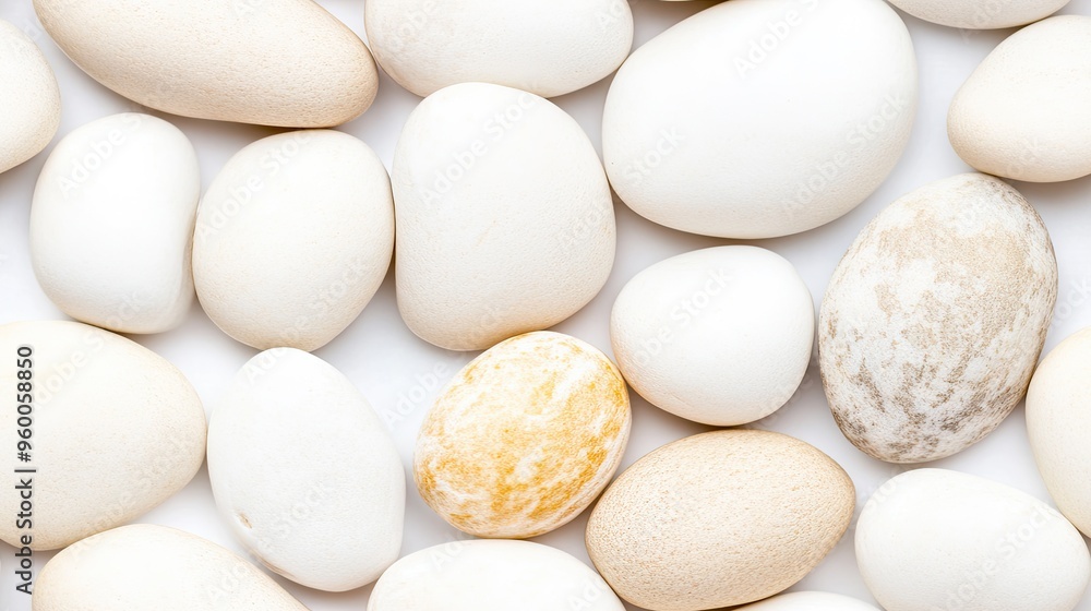 Poster a collection of smooth gray pebbles with hints of color creates a visually appealing texture ideal f