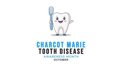 Charcot Marie tooth disease awareness month. Tooth icon motion.